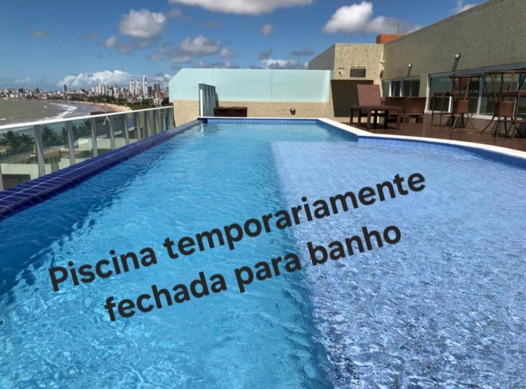 Confortavel Flat Com Piscina De Borda Infinita Na Cobertura Cabedelo Ngoại thất bức ảnh